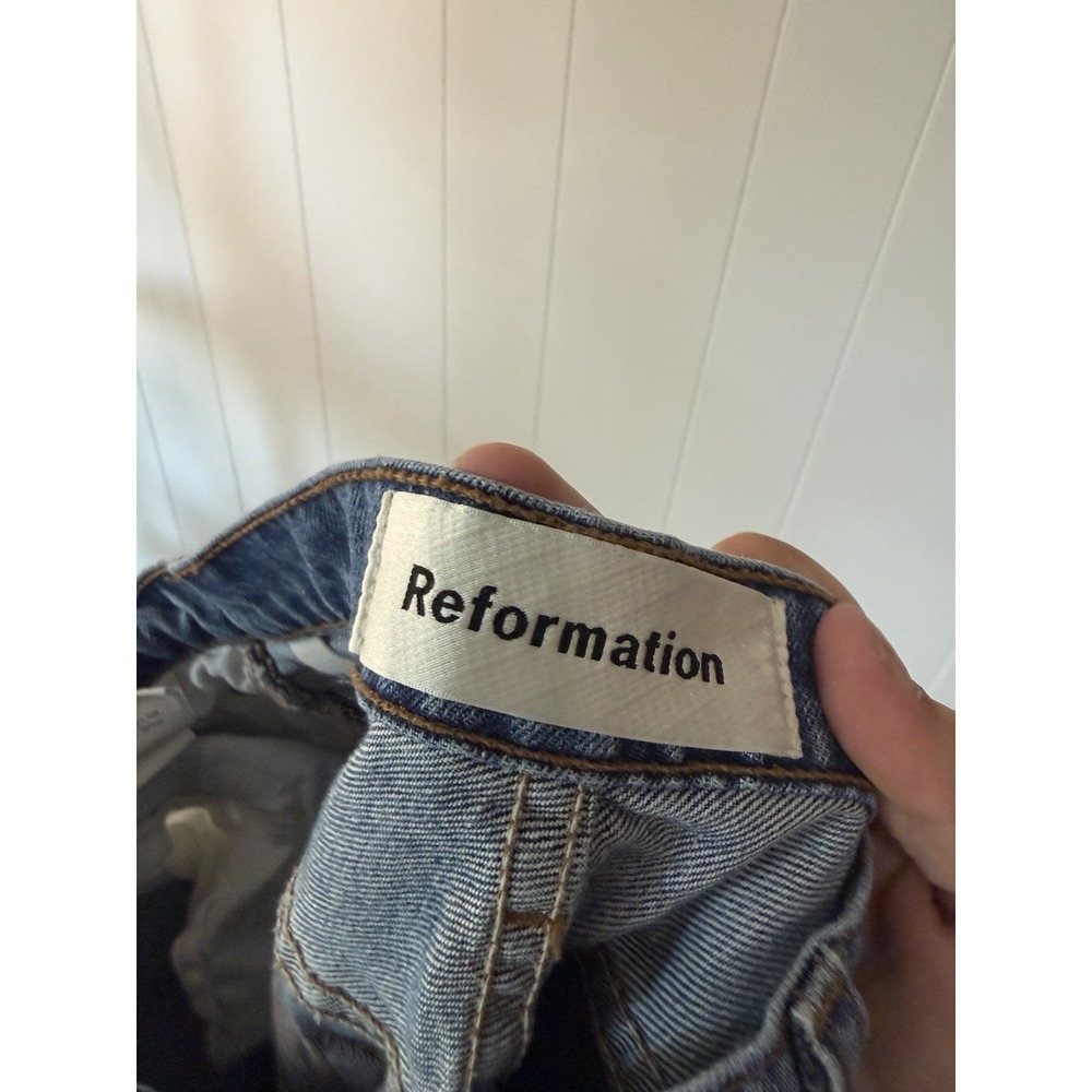 Reformation Cynthia High Relaxed Jeans Size 25 Antigua Wash Button Fly - Picture 8 of 11